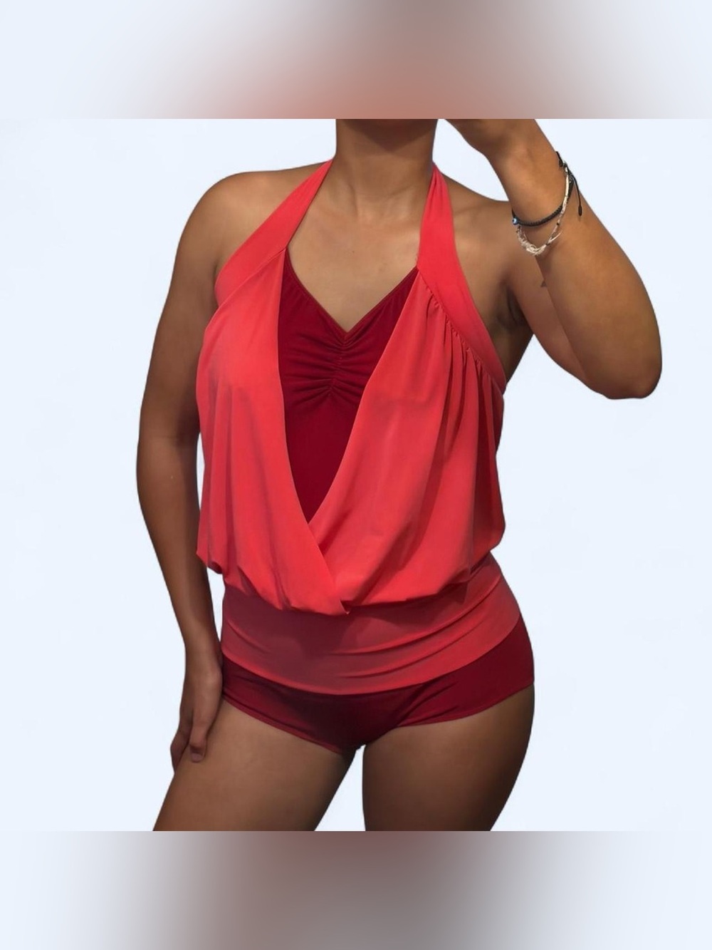 Y2K Pink Ruffle Bodysuit Swimsuit by Art Stone!